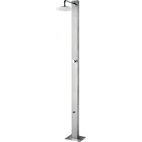 Douche de piscine EOLOS en acier inoxydable avec rince pieds 210cm (1/5)