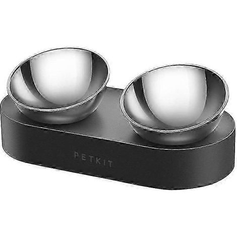 Gamelle double Petkit en acier inoxydable pour chiens et chats, réglable et antidérapante, pour nourrir et abreuver vos animaux de compagnie. (1/5)