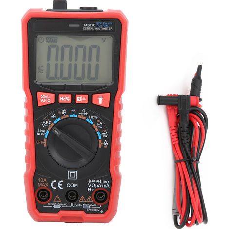 TA801C multimètre numérique de poche automatique multifonction ménage antichute haute précision lampe de poche ampèremètre (1/5)