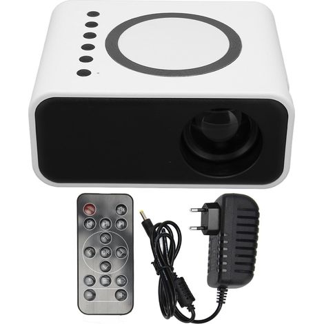 Mini-projecteur portatif Full HD 1080P LED pour home cinéma, film, compatible iOS, Android, ordinateur portable, prise UE, blanc (1/5)