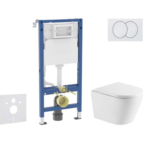 Geberit Duofix - Set de bâti-support, cuvette Nefia et abattant softclose, plaque de déclenchement Delta, blanc SANI11CA31113