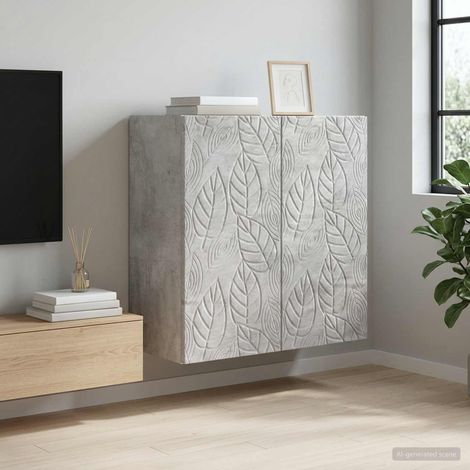vidaXL Armoire Murale Gris béton 59 x 31 x 60 cm Bois d'ingénierie
