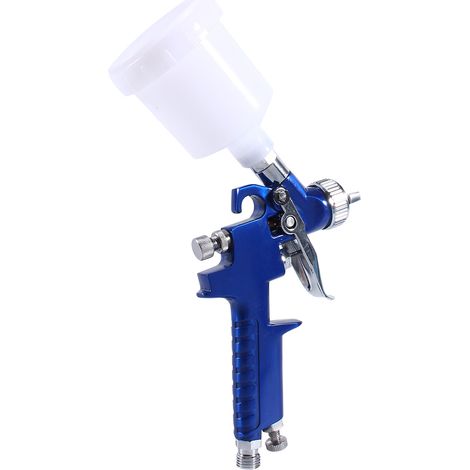 Pistolet à peinture HVLP mini air basse pression, buse 0,8 mm, 100 ml, alimentation par gravité bleue (1/5)