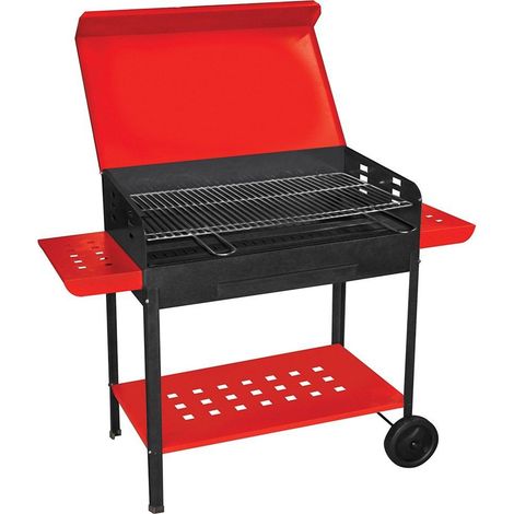 Holzkohlegrill "Etna" mit verstellbarem Grillrost, Rädern und Deckel "Made in Italy"
