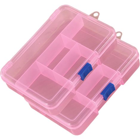 Boite De Rangement Transparente - Boite De Rangement Bijoux Et Papeterie - 5 Compartiments - Plastique Rigide - Usage Bureau Maison Atelier (1/5)