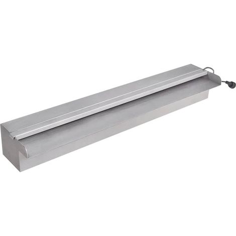 Maison Exclusive - Cascata per Laghetto Rettangolare con LED in Acciaio Inox 60 cm (1/5)