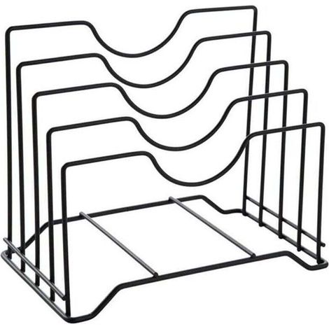 Küchenutensilienregal, Küchenregal aus Metall und Eisen, Halter für Teller, Topfdeckel, Schneidebretter - Crezuo (1/3)
