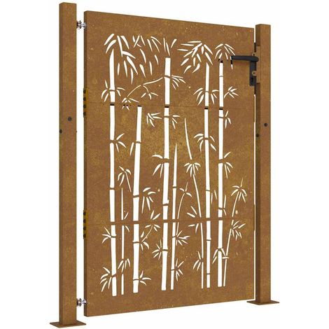 Maison Exclusive - Gartentor 100x150 cm Cortenstahl Bambus-Design