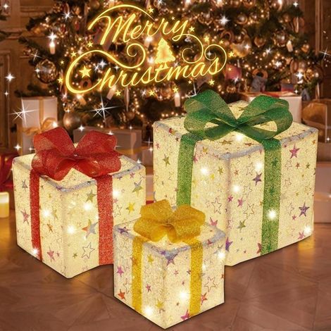 Coffrets cadeaux de Noël - KZQ - 3 pièces - Pliable - Gris - Décoration festive (1/3)