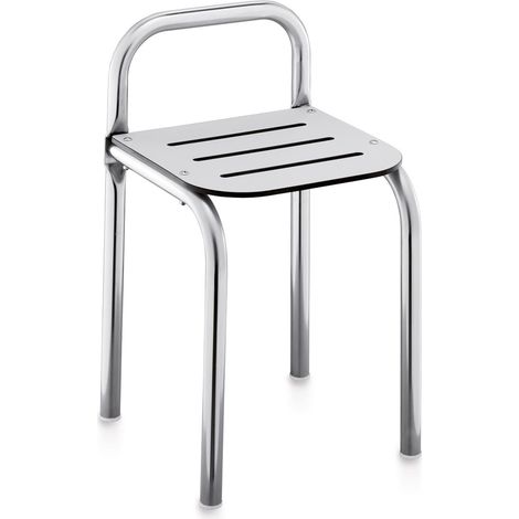 BELTRAN 2700 ASIDEROS Banqueta Con Respaldo Tubo Inox Asiento Blanco - ref: 064-2700