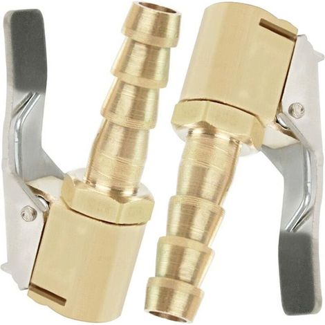2 Pièces Embout de Gonflage,Embout Gonflage Pneu Voiture,Embout Gonfleur avec Clip,Gonflage Valve Clip Pince Connecteur Adaptateur,pour Valves de Pneu,en Laiton,8mm