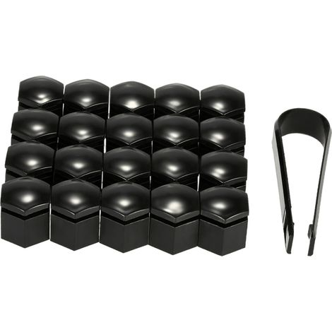 Lot de 20 cache-écrous de roue noirs 19 mm pour Vauxhall et Opel. (1/5)