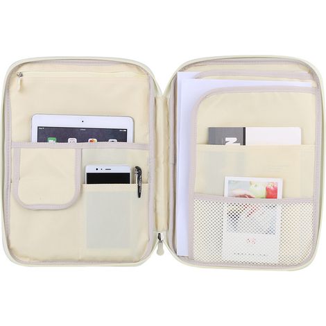 Pochette de classement A4 pour documents, porte-documents, organiseur, étui zippé pour ordinateur portable (noir) (1/5)