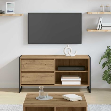 vidaXL Meuble TV Chêne artisan 100 x 36 x 49,5 cm Bois d'ingénierie