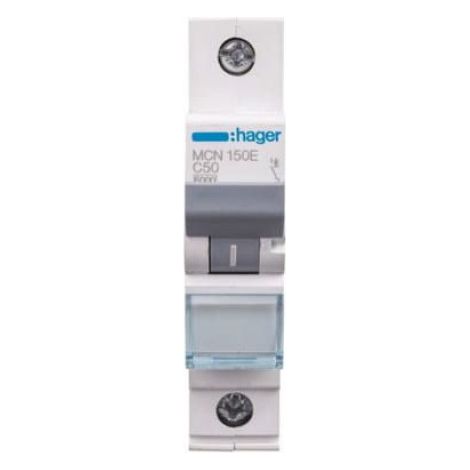 Disjoncteur 1P - Courbe C - 50 A - Pouvoir de coupure 6 kA - Tension AC - Pour tableau électrique domestique - Unité