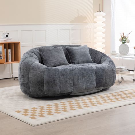 Sofa Sessel Schaumstoff 150x95x63cm Grau Chenille OKMYHOME (1/5)