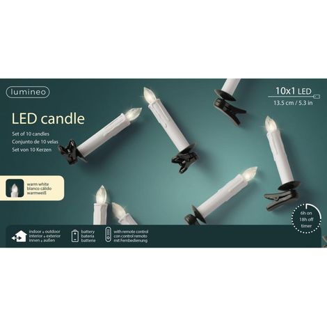 LED Kerze m. Fernbed. Ba Timer 13.5cm-10L,warmweiß
