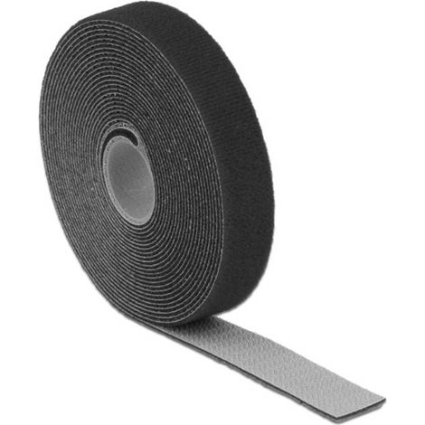 Delock 18715 Bande auto-agrippante pour grouper partie velours et partie agrippante (L x l) 5 m x 20 mm noir 1 pc(s)