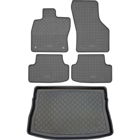 Set di tappetini in gomma per auto e tappetino per bagagliaio per Volkswagen Golf VII Hatchback (3/5 porte) dal 10/2012 al 12/2019: tappetini per auto e tappetino per bagagliaio. (1/5)