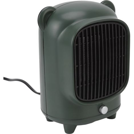 Chauffage d'appoint silencieux et rapide, mini-chauffage électrique portable vert pour bureau, dortoir et maison (prise US 110 V). (1/5)