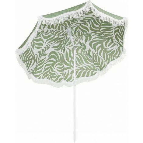 Sunshade of range to franges MM180 cm, height adjustable, tilt, ancrage for the sand, bag of transport included, protection UPF30+, green (1/5)