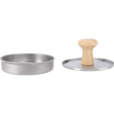 Burger Press Stainless Steel Patty Maker Hamburger Meat Press with Beech Wood Handle for Home Fast Food Restaurants (1/4)