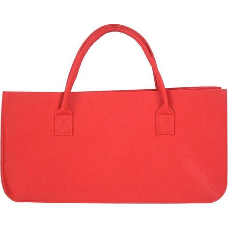 Sac à main en feutre, sac de rangement en feutre grande capacité, sac de courses décontracté - Rouge (1/5)