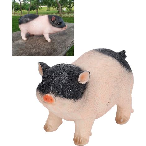 Figurine de cochon miniature, un cochon miniature réaliste pour le jardinage et l'aménagement paysager. (1/5)