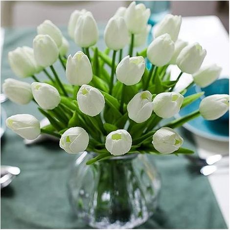 10 tulipes artificielles, fleurs en latex, matériau réaliste-Online Store (1/5)