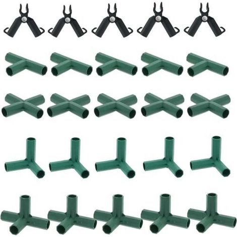 Lot de 25 connecteurs de cadre de jardinage résistants pour serre et plantes 11 mm (1/5)