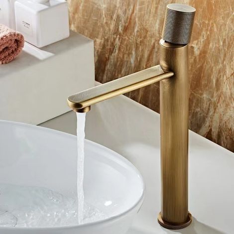 Robinet de lavabo de salle de bain, mitigeur en laiton bronze antique, cuivre massif, style européen de luxe, robinet d'évier de cuisine, robinet de 33,5 cm (1/3)