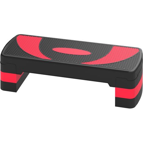 HOMCOM Step Fitness per Aerobica Regolabile su 3 Altezze da 10-15-20 cm Rosso