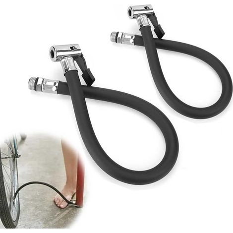 2 rallonges pour pompes à air, 37 cm, pour gonflage, avec valve à sertir pour pneus souples. (1/5)