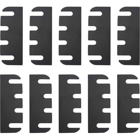 Lot de 10 charnières de porte en PVC de 10, 6 cm, noir (1/5)