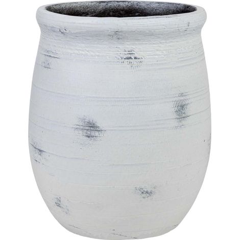 Macetero de fibra de vidrio blanco 32x32x37,5cm