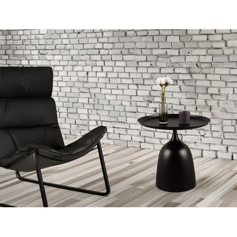 Beistelltisch MONA rund aus Metall in Schwarz Höhe 46,5cm (1/5)