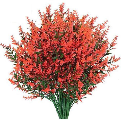 Fleurs Artificielles Rouges Avec Vase Décoration Ferme Extérieur Résistante Plantes Vertes Immortelles 10 (1/5)