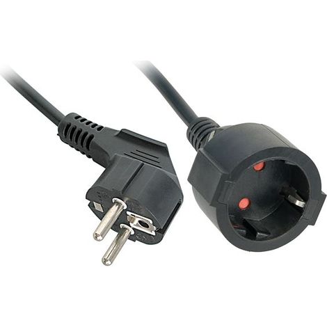 LINDY 30245 Strom Verlängerungskabel Schwarz 5 m H05VV-F 3G 1,5 mm²