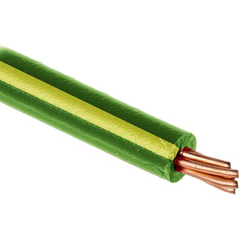 RS PRO Fil de câblage, section 1,5 mm², 1000 V Vert/Jaune Cuivre, Maximum +70 °C, 100m ( Prix pour Bobine de 100 Mètres )