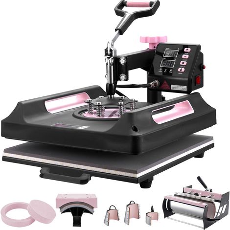 8-in-1-Thermobügelgerät, 38 x 38 cm, Tassen- und T-Shirt-Bügelpresse, schwarz (1/5)