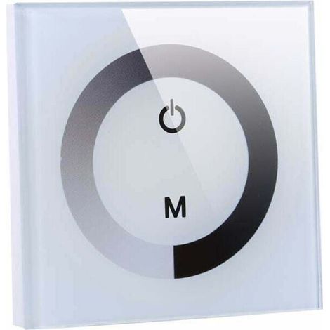 Interruttore a sfioramento da parete, regolatore di luminosità LED, pannello touch monocolore per strisce LED da 12V-24V CC (bianco)