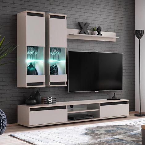 Ensemble Meuble TV 4P "Modo" 175cm Beige (1/2)