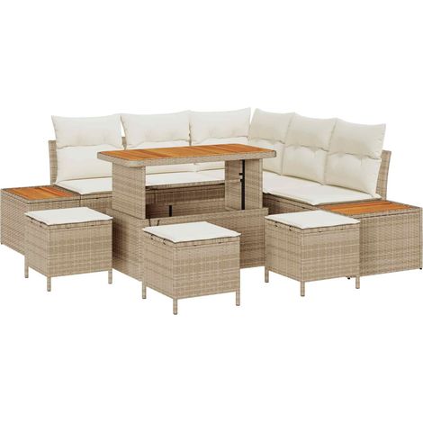 Maison Exclusive - Conjunto de sofás de jardín 9 uds. 8-Número de (1/5)
