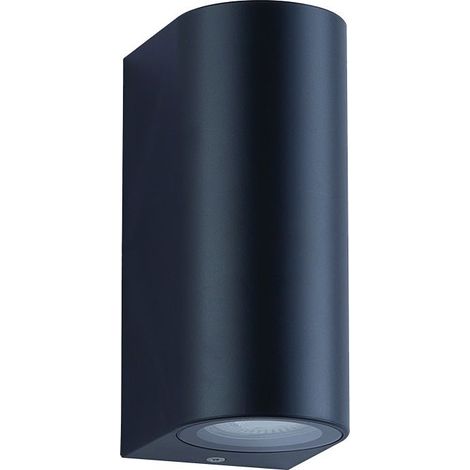 Applique Murale Extérieure Pour 2 Ampoules LED GU10 IP54 Noir Sablé ZAMBELIS E307