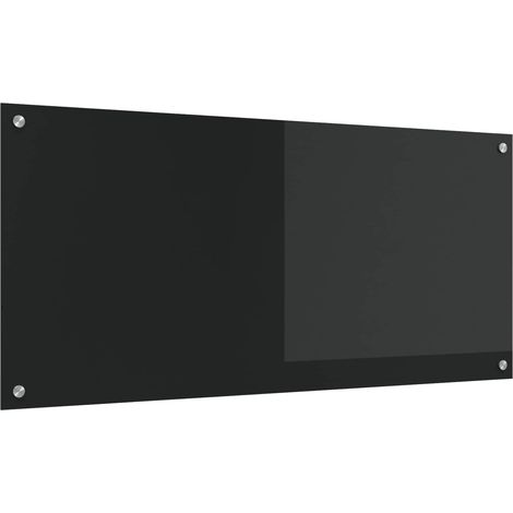 Küchenrückwand Schwarz 110 x 50 cm Gehärtetes Glas (1/5)
