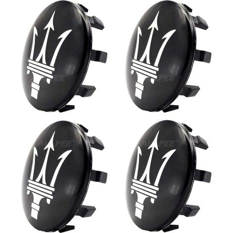 Enjoliveurs Enjoliveurs avec logo central 60 mm Matériau ABS Compatible avec les accessoires Mesertatti (MS noir-chrome) (1/4)