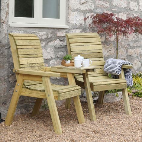 Zest Freya Wooden Companion Seat Garden Outdoor Chair Love Seat 2 Seater (1/5)