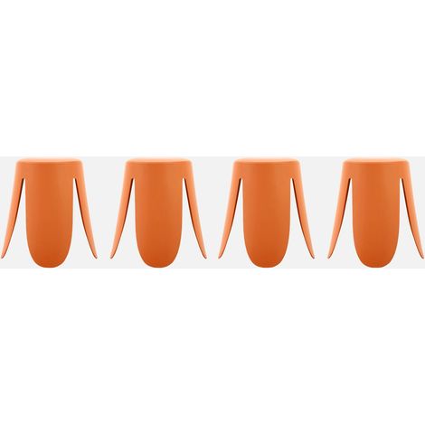 Taburete apilable polipiel, set de 4