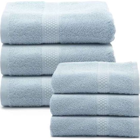 CALEFFI Set asciugamani in spugna in Cotone Spugna Standard Spugnissima Tinta Unita Azzurro