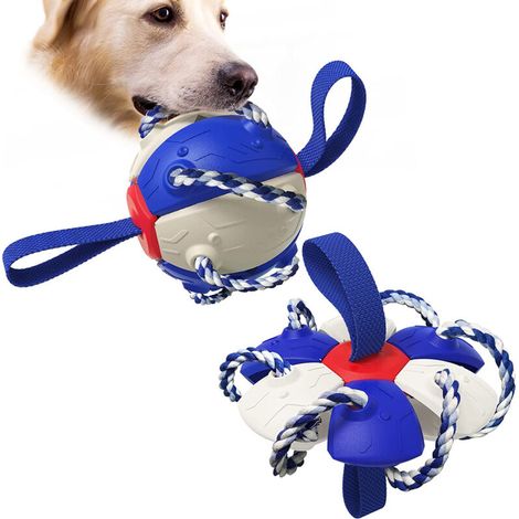 Jouet Interactif pour Chien avec Disque Volant avec Languettes de Prehension Boule de Soucoupe Volante pour Chiens Jouet d'Exteri pour Chien Bleu (1/5)